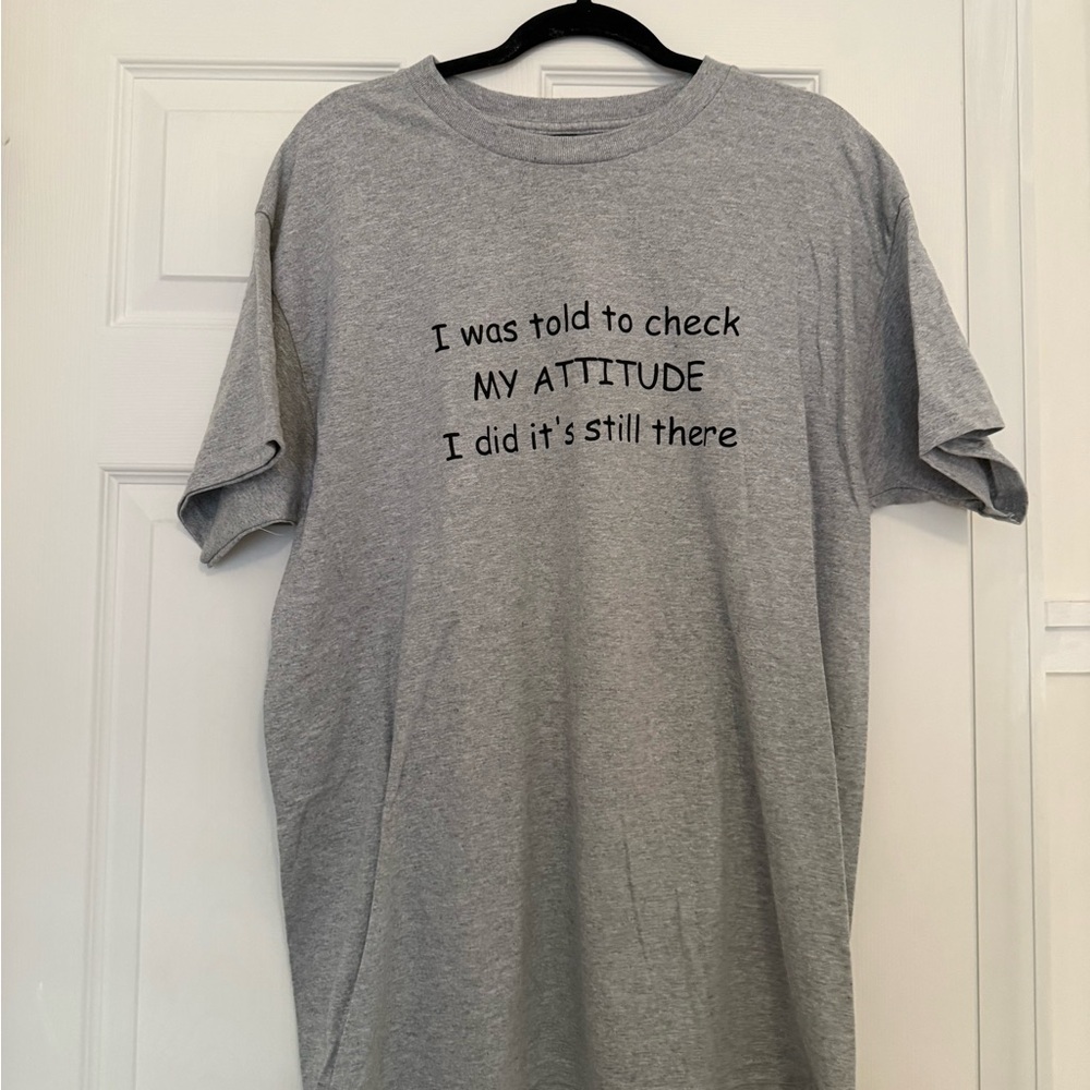 Gildan Gray Graphic Tee with Attitude Message
